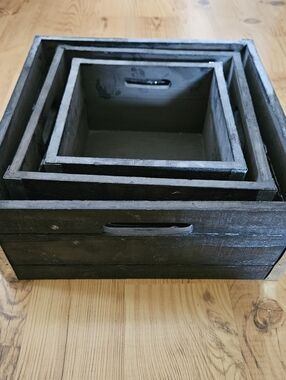 Set Of Three Wooden Boxes